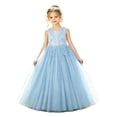 thumbnail image 4 of Weebloom Girls' Dresses Sleeveless Tutu Gown Fancy Wedding Party Pageant Birthday Dress Formal Gown Elegant Dresses Blue 9-10 Years, 4 of 4