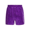 thumbnail image 2 of SiiRoh Girls Glitter Sequin High Waist Shorts Sparkly Hip Hop Jazz Dance Shorts Purple 6, 2 of 7