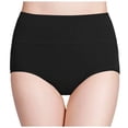 thumbnail image 4 of WZXFASHION Women's High Waisted Cotton Underwear Stretch Briefs Soft Full Coverage Panties 3P Intimates Multicolor M, 4 of 9