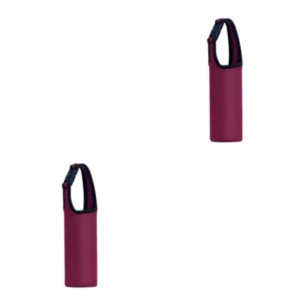 Monstrate Funda de neopreno para botella de agua, protección duradera y fácil de limpiar para soporte de botella, funda para taza, bolsa, color Vino rojo 2piezas