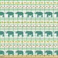 thumbnail image 2 of Animal Upholstery Fabric by the Yard, Repetitive Style Elephants and Triangular Motifs Designed in Horizontal Line, Decorative Fabric for DIY and Home Accents, White Multicolor by Ambesonne, 2 of 5