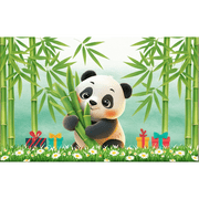 LUUFILx Cute Panda Background Cartoon Bamboo Panda Birthday Banner Decorated with Panda Birthday Party Supplies for Birthday Party
