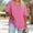 Pink, variant on Generic Women's Plus Size V Neck T Shirts Summer Half Sleeve Tees Casual Loose Fit Cotton Tunic Tops 2025