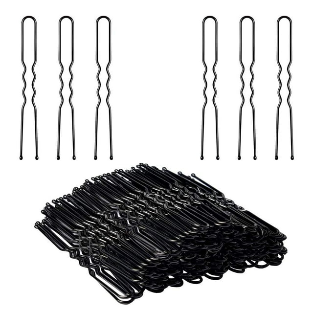 Xiao Hua Pinzas para el cabello 100 en forma de U, estilo femenino (2,4 pulgadas), color negro