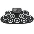 Electronic Drum Set USB Rechargeable Dual Speaker Kids Roll Up Drum