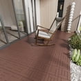 thumbnail image 4 of Miniyam 44 Pcs Interlocking Deck Tiles, 12" x 12", Polypropylene, for Outdoor Balcony Garden Brown, 4 of 9