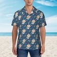 thumbnail image 2 of Xecao Astronaut Corgi Dog print Hawaiian shirt - a stylish short-sleeve button-down for men, perfect for casual beach and tropical outings., 2 of 9