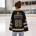 thumbnail image 4 of V Neck Long Sleeve Graphic Top For Women Halloween Haunted Night Theme Hockey Jersey Relaxed Fit Casual Long Sleeve Shirt Ideal For Halloween Party And Holiday Gathering White 2XL, 4 of 6