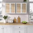 thumbnail image 6 of Rattan Wall Cabinets Set - Kitchen Wall Mounted Storage Cabinets with 2 Paper Rattan Doors and Shlelf Adjustable in Laundry or Bathroom Over The Toilet,One Set of 2 Pcs, in White, 6 of 6
