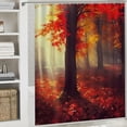 thumbnail image 6 of Fenyluxe Red Leaves Pretty Shower Curtain Set for Bathroom Mother's Day, 100% Polyester Fiber, Sustainable with Hooks 60x72, 6 of 7