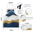 thumbnail image 7 of Blue Marble Gold Wave Pattern Apron-Garden Aprons for Women with Pockets-Cotton Linen Waterproof Kitchen Cooking Gardening Aprons Adjustable for Kitchen,Cooking,BBQ and Salon 33x27 Inch, 7 of 7