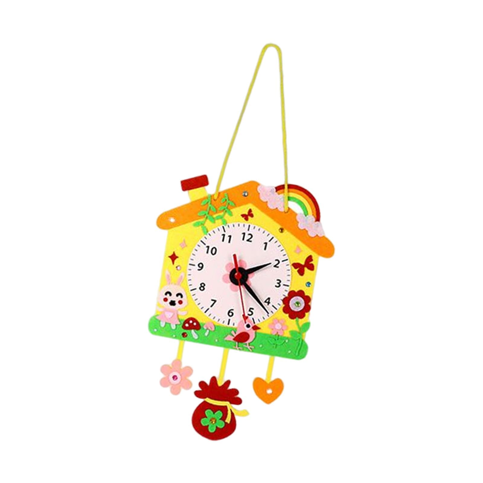 DIY Wall Clock Handmade Material Montessori Educational Toys Learning Aids Crafts Hanging Time