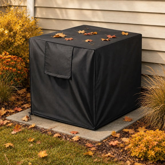 Lingsida Large Air Conditioner Covers for Outside, Waterproof and Windproof Square Outdoor AC Unit Covers, Black, 30x24x24"