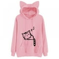 thumbnail image 1 of POINTERTECK Sweatshirts à Capuche pour Femmes Manches Longues Automne Hiver Oreilles de Chat Gris, 1 of 4
