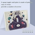 thumbnail image 3 of Yayeee Toggle Light Switch Wall Plate 2-Gang 4.56"x4.48" Decorative Outlet Cover, Orange Astronaut Planet, 3 of 7