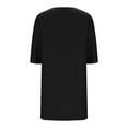 thumbnail image 4 of Liquidation d'Été 2025! Robe Grande Taille pour Femmes, Liquidation de Robe d'Été pour Femmes, Mode Décontractée d'Été pour Femmes Col Rond Manches 3/4 Robes de Plage Unies avec Poches, 4 of 5