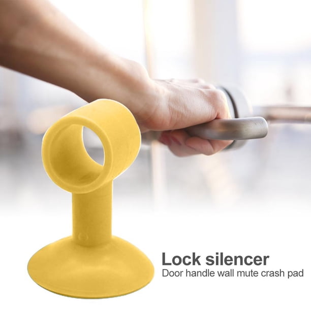 2 uds manija de la puerta almohadilla de choque de silicona ligera necesidades diarias (amarillo)