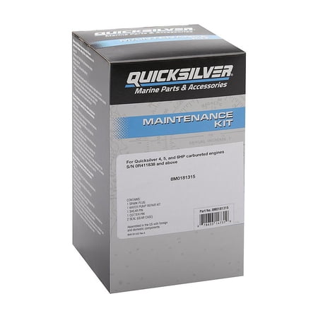 Quicksilver 8M0181315 Outboard Service Kit for Mercury 4-6hp Carbureted Outboards