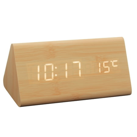 Image result for led wooden clock with temperature beige color