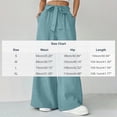 thumbnail image 3 of LEKWK Wide Leg Pants Woman High Waisted Drawstring Casual Pants with Pockets Loose Fit Comfy Palazzo Pants Spring Summer Fashion Outfits, 3 of 5