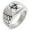 Silver, variant on Stainless Steel Biohazard Geometric Pattern Step-Down Biker Style Polished Ring