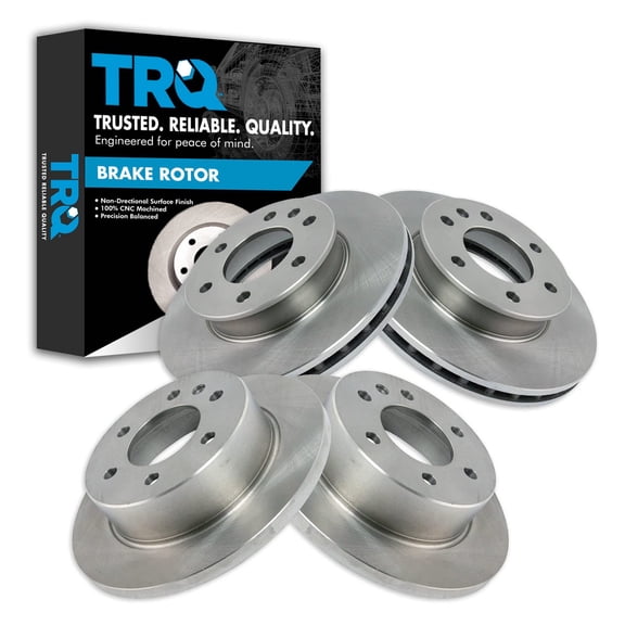 TRQ Front and Rear Brake Rotors Set Fits Select 2007-2009 Dodge Sprinter 2500 Sprinter 3500 2007-2018 Freightliner 2010-2018 Mercedes-Benz