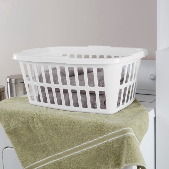 1.5bu Laundry Basket White - Brightroom: Large Portable Clothes Hamper with Built-In Handles,