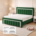 thumbnail image 7 of 4 EVER WINNER Queen Bed Frame with Headboard, Velvet Upholstered Platform Bed Frame Queen Size with Diamond Headboard & Footboard, Wooden Slats Support, No Box Spring Required, Easy Assembly, Green, 7 of 7