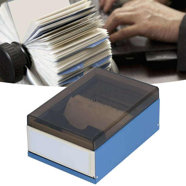 Dioche Credit Card Organizer,Rolodex,Index Card Holder Blue Large