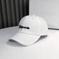 thumbnail image 1 of Letter Embroidered Peaked Hat, Versatile Sunscreen Soft Top, Show Face Small Baseball Cap, white, 1 of 2