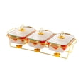 thumbnail image 2 of Dispía de plato Buffet Buffet Rectangular con cubierta con bandejas de calentamiento de soporte plato de cazuela para banquetes de vacaciones en hotel De, 2 of 8