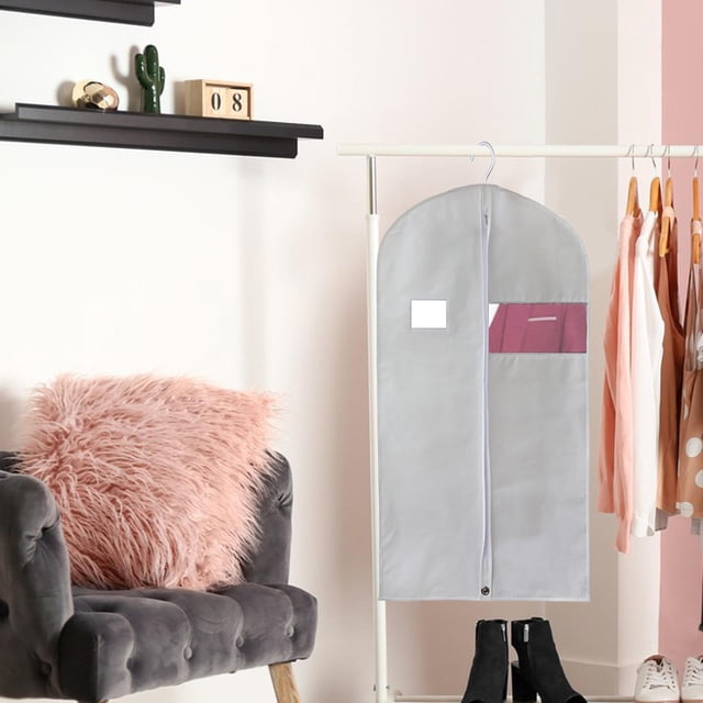 Bolsa de almacenamiento de traje Macarena No tejido con Ventana transparente transpirable 80cm Blanco
