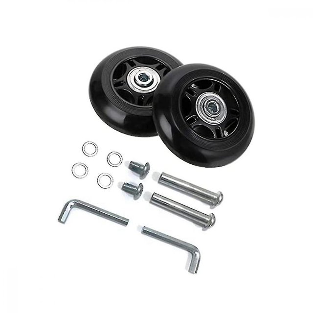Juego de 2 ruedas de repuesto para equipaje LIUYMXG negro 75 mm x 24 mm x 8 mm