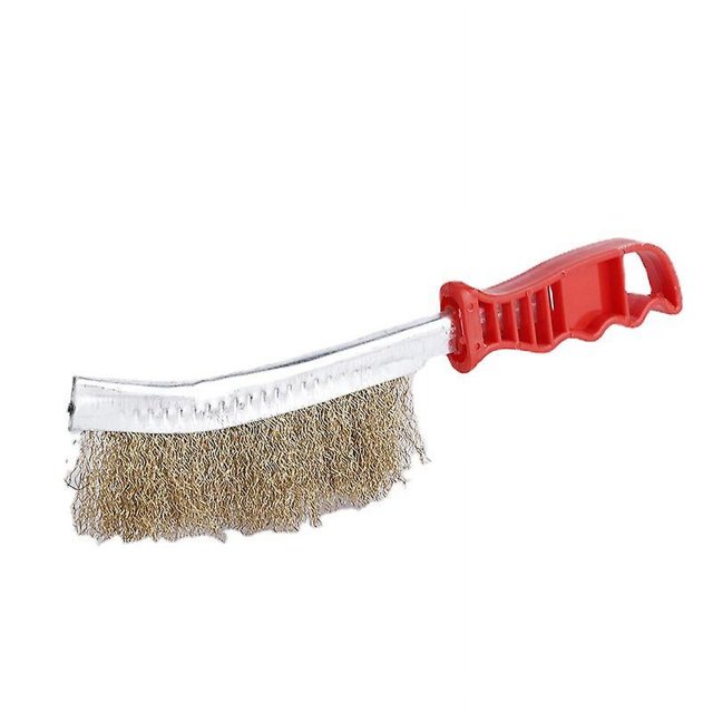Cepillo De Mano De Metal Convexo, 1 Fila De Acero Latonado, Cepillado Y Limpieza De Superficies Metálicas, Uso Ocasional O Intensivo 23,3 * 5,3 Cm (Latón) 3 Piezas