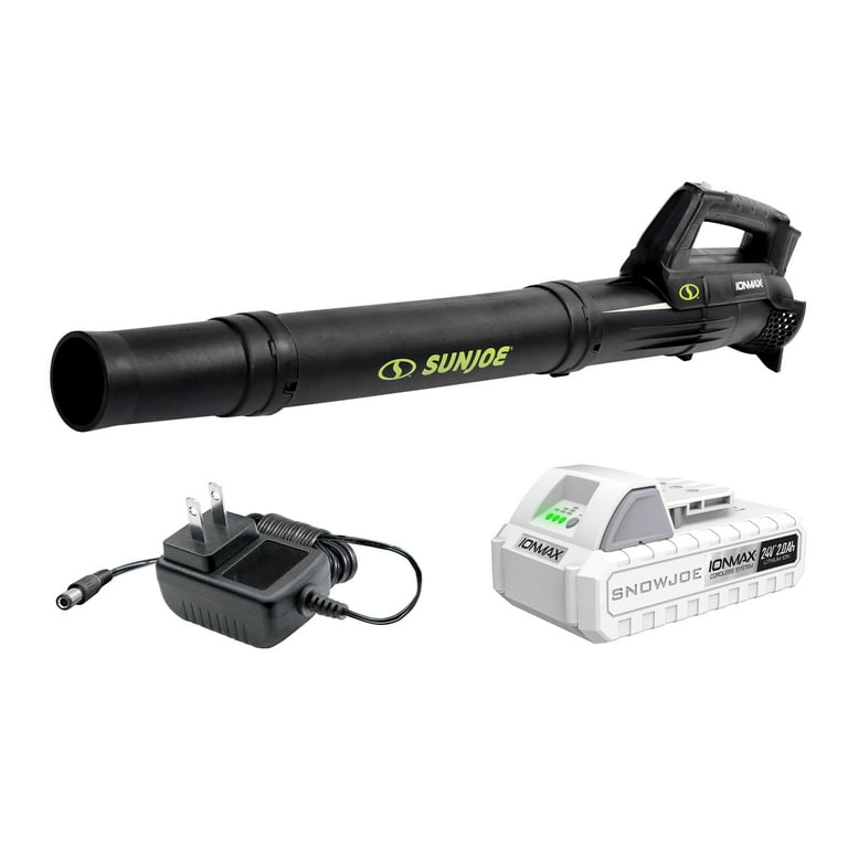 Sun Joe 100 MPH 280 CFM 24-Volt Turbine Cordless Jet Blower Kit with 2.0 Ah Battery + Charger Sun Joe 100 MPH 280 CFM 24-Volt Turbine Cordless Jet Blower Kit with 2.0 Ah Battery + Charger