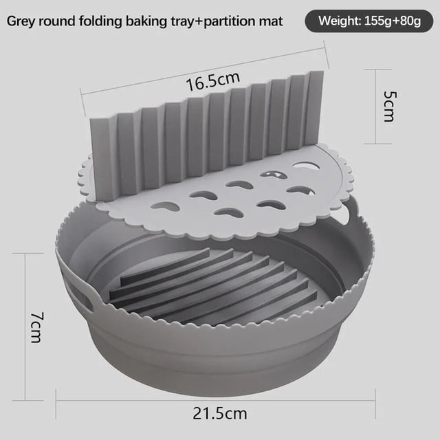 Moldes redondos reutilizables plegables sin BPA para freidora de aire, nuevos moldes de silicona para freidora de aire, cesta y placa, juego de accesorios para freidora de aire Gary