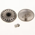 thumbnail image 3 of veasfak 5pcs Round Floral Turquoise Buttons Screw Back For Bag Wallet Saddle Black, 3 of 7