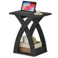 thumbnail image 4 of HOOBRO X-Design Narrow End Table with Open Storage, Black, 4 of 10