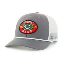 Men's '47 Gray/White Cincinnati Reds Tide Sweep Rope Trucker Adjustable Hat