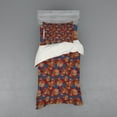 thumbnail image 2 of Ambesonne Floral Bedding Set 4 Pcs, Funk Art Flower Pattern, Queen, Blue and Brown, 2 of 3