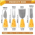 thumbnail image 2 of Cheese Knife Four-piece Set,Complete Series of Stainless Steel Small Cheese Knives and Forks(Gift-Ready),Rust-roof Multi-purpose Kitchen Tableware for Cutting Cheese, Cakes, Bread, Fruit, 2 of 7