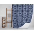thumbnail image 2 of S4Sassy Blue Tie & Dye Shibori Waterproof Bathroom Shower Curtain With Roller Rings Hook-60 x 70 Inch, 2 of 6