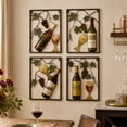 thumbnail image 2 of DecMode Multi Colored Metal Wine Wall Decor with Grapes Details (4 Count), 2 of 8