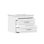 ELECWISH 24 White Single Bathroom Vanity Set - Floating Wall Mounted Cabinet, Modern Style Vanity Combo (Faucet Not Included)