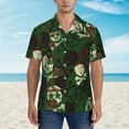 thumbnail image 2 of Xecao Camouflage Skull print Hawaiian shirt - a stylish short-sleeve button-down for men, perfect for casual beach and tropical outings., 2 of 9