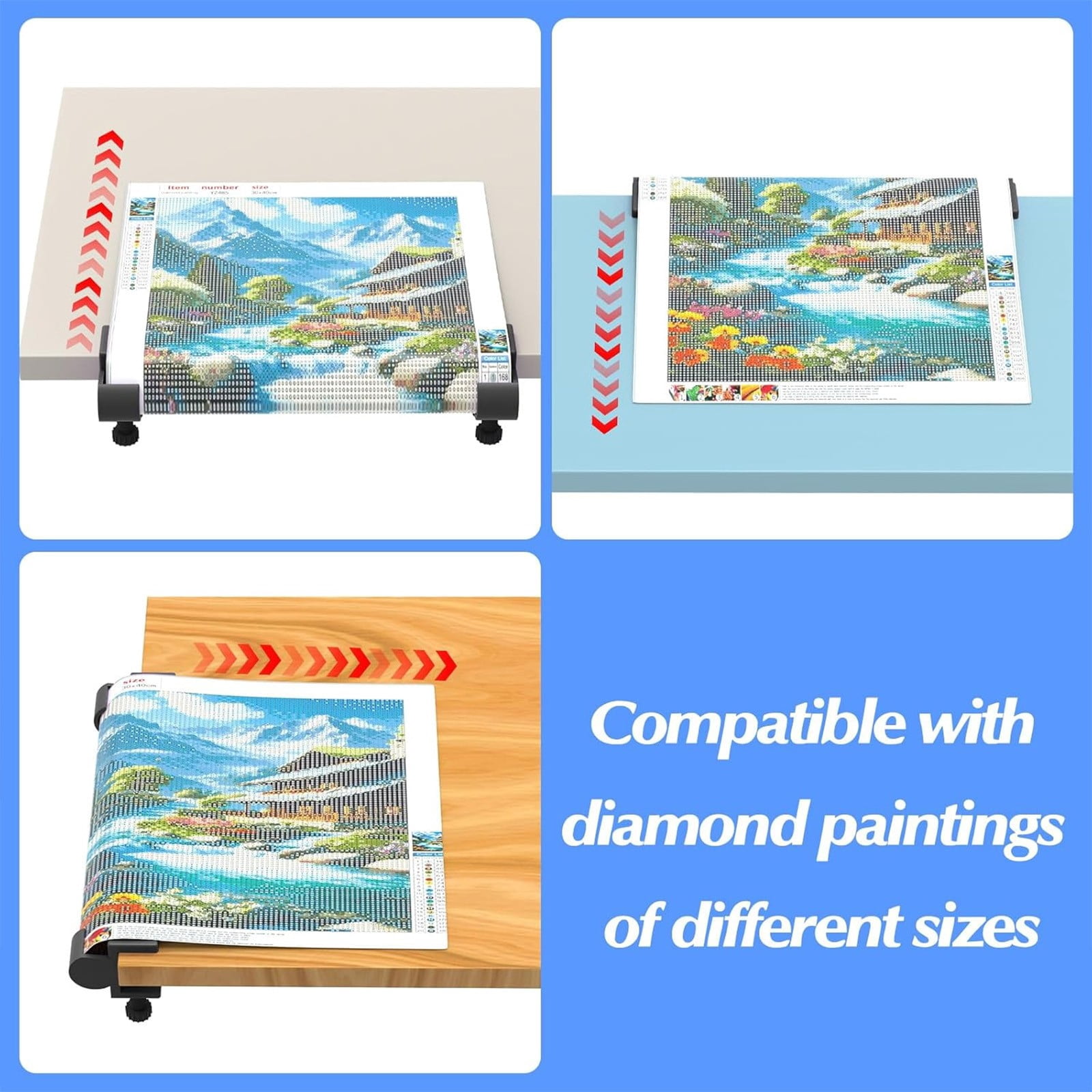 CLAMP キャンバスアート ４点セット Painting Canvas Table Clamp Set, Diamond art Canvas Roll Holder, 5