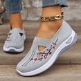 thumbnail image 2 of Crunowin Women's Summer Slip Ons, Embroidery Low Cut Breathable Mesh Summer Big Size Comfortable Casual Shoes Gray 6.5, 2 of 10
