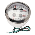 thumbnail image 3 of Xirurus 4in1 3.35 inches / 85 mm Gauge Multifunction Fuel Level Oil Pressure Water Temp Volt Meter DC 8-16V for Car RV Boat Motorcycle, White Dial Silver Cover F/PSI, 3 of 9