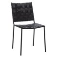 thumbnail image 6 of SAFAVIEH Wesson Contemporary Leather Solid Dining Side Chair, Black/Black (Set of 2), 6 of 14