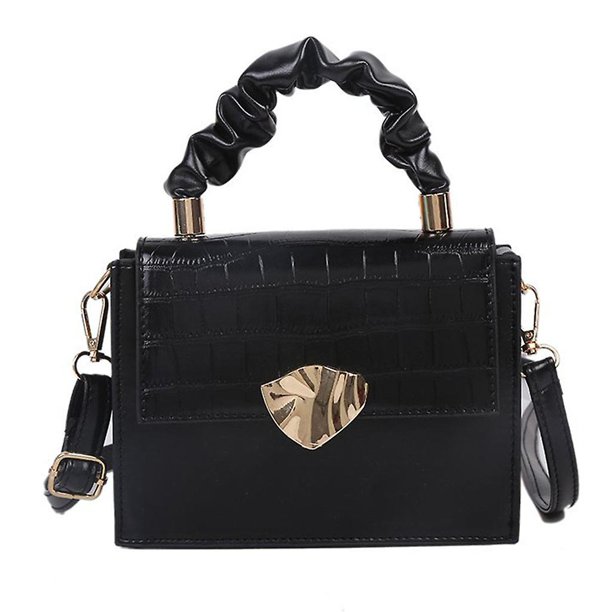 Bolso simple y elegante para mujer Bolso de hombro sólido plisado con bola de masa para mujer